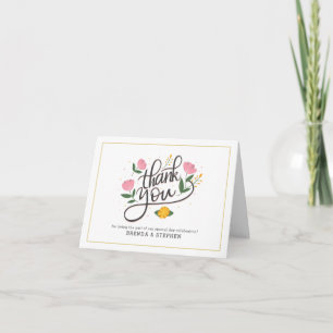 Invitation Thank you-Script typography Floral Accents