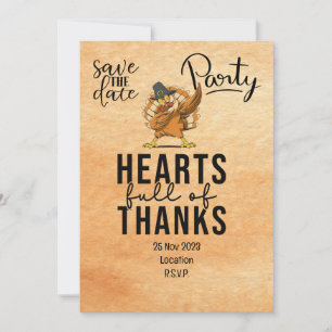 Invitation Thanksgiving avec la Turquie enregistrer la date d