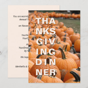 Invitation Thanksgiving Citrouille moderne