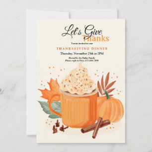 Invitation Thanksgiving citrouille Spice