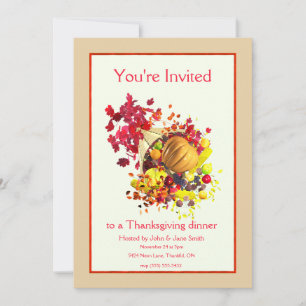 Invitation Thanksgiving Cornucopia