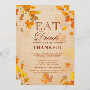 Invitation Thanksgiving Diner d'automne quitte Thanksgiving