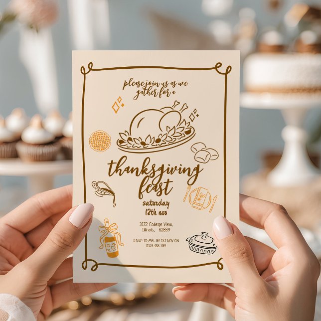 Invitation Thanksgiving Feed Rustic Fall Dinner (Créateur téléchargé)