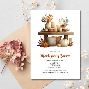 Invitation Thanksgiving Friendsgiving Automne Dîner d'automne