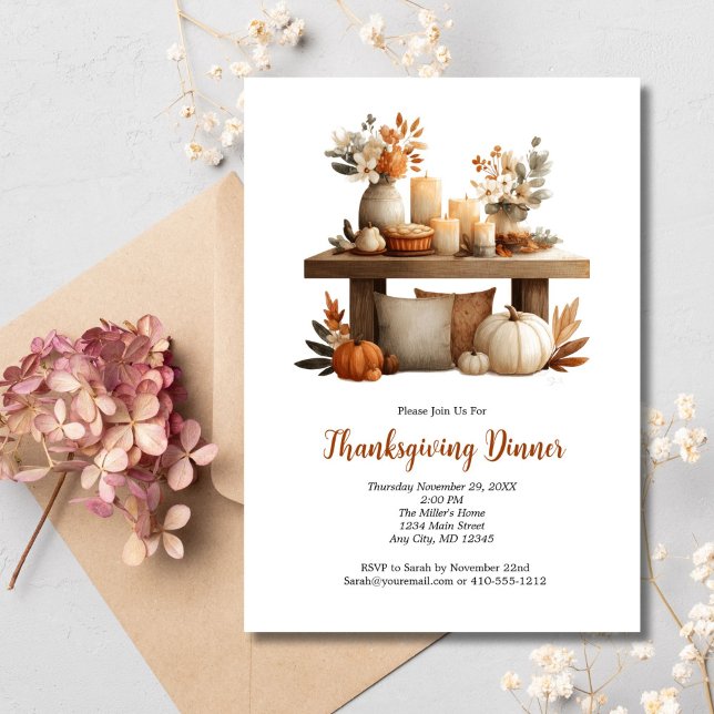 Invitation Thanksgiving Friendsgiving Automne Dîner d'automne (Thanksgiving Friendsgiving Fall Autumn Dinner Party Invitation Printed or Digital Download)