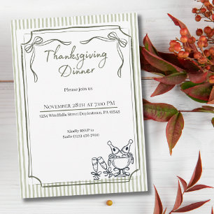 Invitation Thanksgiving Friendsgiving Dîner Chic Fall
