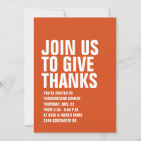 Invitation Thanksgiving moderne
