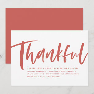 Invitation Thanksgiving moderne orangé