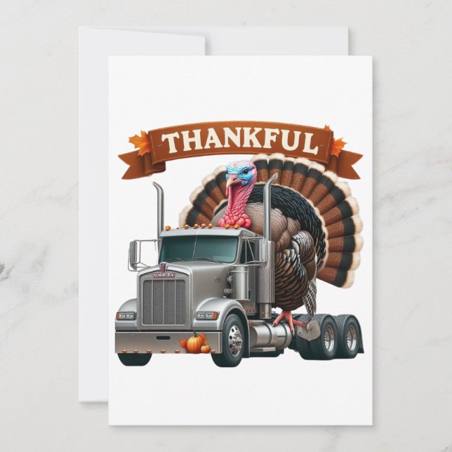Invitation Thanksgiving Turquie équitation Semi-camion (Devant)