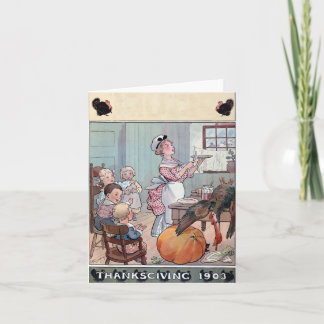Invitation Thanksgiving vintage avec la Turquie et le citroui