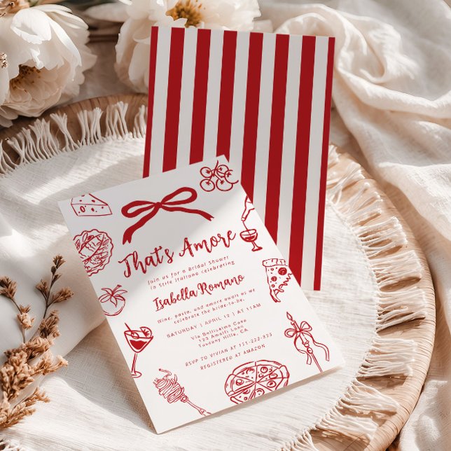 Invitation That's Amore Italian Hand drawn Bridal Shower (Créateur téléchargé)