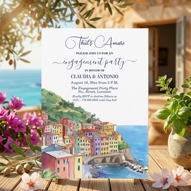 Invitation That's Amore Italian Riviera Engagement Party (Créateur téléchargé)