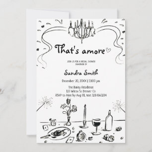 Invitation That's Amore Mariage Dessiné à la Main Shower