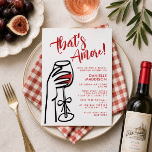 Invitation That's Amore Vin Rouge Italien Enterrement de Vie