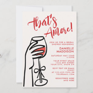 Invitation That's Amore Vin Rouge Italien Enterrement de Vie 