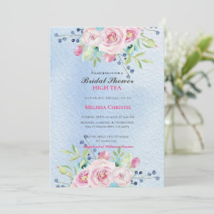 Invitation thé à la garden-party, beaux pastels doux