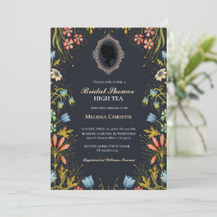 Invitation thé à la haute garden-party, jolis pastels doux 