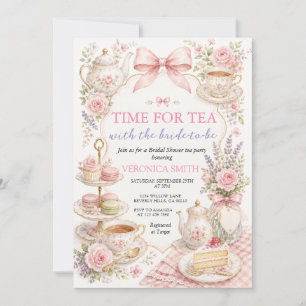 Invitation Thé à la rose pour enterrement de vie de jeune fil