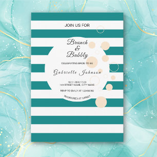 Invitation Thé à l'écume de la mariée aux rayures sarcelles e