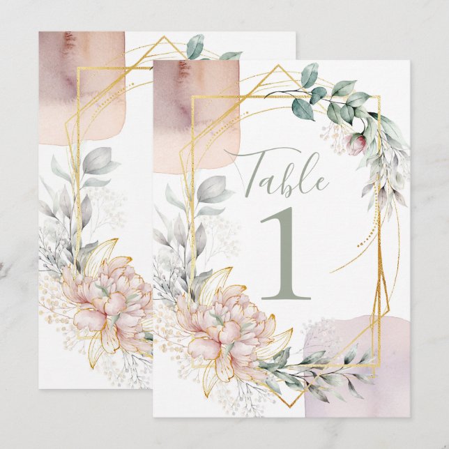 Invitation The Aureate Frame Floral Greenery Wedding  (Devant / Derrière)