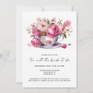Invitation Thé Avec La Fête Du Thé À La Fête des mariées À Êt