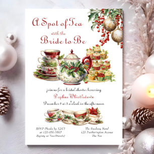 Invitation Thé avec la mariée Vintage Noël Enterrement de vie