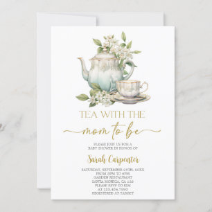 Invitation Thé avec la mère pour être baby shower