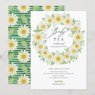 Invitation Thé Baby shower Floral Fraîché Fraîché