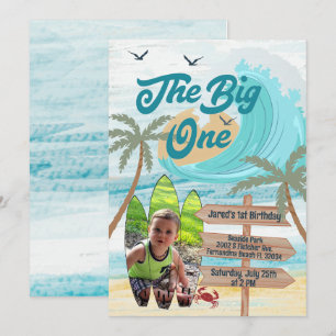 Invitation The Big One Surf Planche de Surf Personnalisée Pho