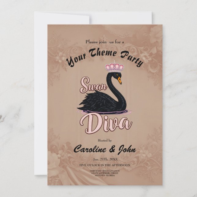 Invitation The black swan, queen of the water.  (Devant)