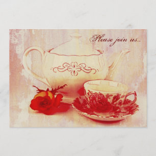 Invitation Thé classique de grunge de victorian