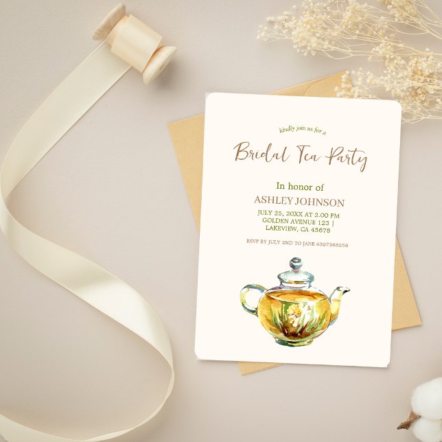 Invitation Thé dansant charmant à la camomille pour la mariée (Créateur téléchargé)