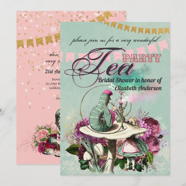 Invitation Thé dansant de mariage à l'effigie du Chapelier Fo (Devant / Derrière)
