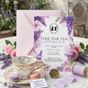 Invitation Thé dansant fleuri de style Régence pour une futur
