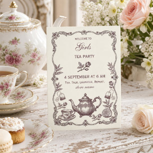 Invitation Thé dansant pour jeunes filles vintage