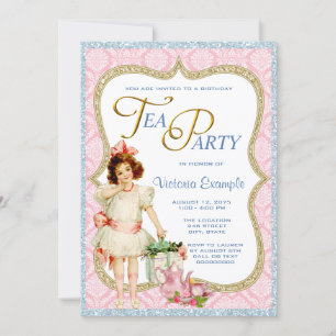 Invitation Thé dansant vintage pour filles