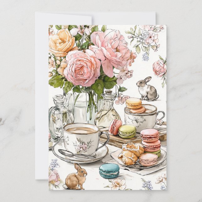 Invitation Thé d'après-midi et orteils minuscules | Partie de (Devant)