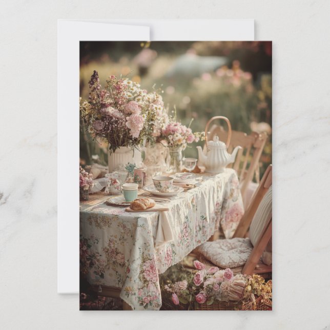 Invitation Thé d'après-midi et orteils minuscules saupoudrés  (Devant)