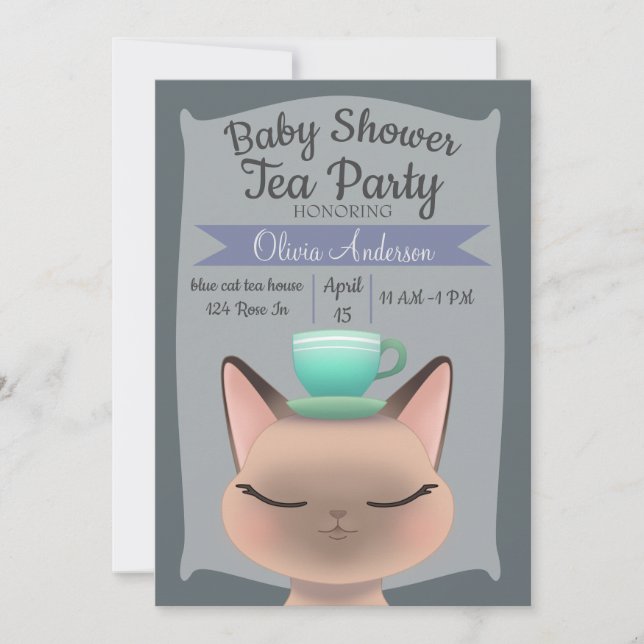 Invitation Thé de chat (Devant)