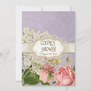 Invitation Thé de dentelle Vintage moderne teint Hydrangea en