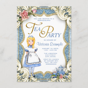 Invitation Thé de fantaisie du pays des merveilles