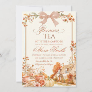 Invitation Thé de l'après-midi Coquette d'Automne Baby Shower
