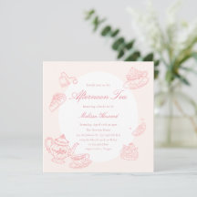 Thé de l'après-midi Mariage Shower Dessiné à la Ma