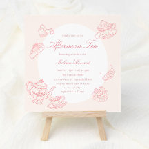 Thé de l'après-midi Mariage Shower Dessiné à la Ma