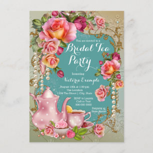 Invitation Thé de mariage Rose Pearl