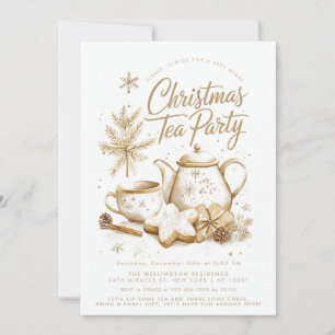 Invitation Thé de Noël minimaliste Élégant