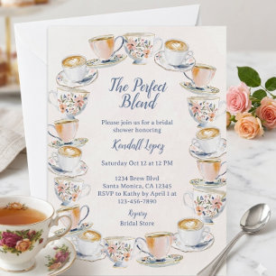 Invitation Thé et café Mélange Parfait pour une Baby Shower 