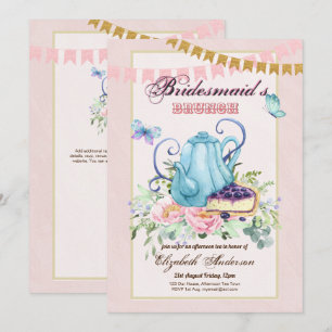 Invitation Thé fantaisiste de l'après-midi Brunch des demoise