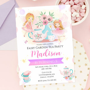Invitation Thé féerique dans un jardin enchanté Anniversaire 