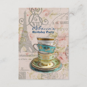 Invitation thé français d'anniversaire de jardin de pays